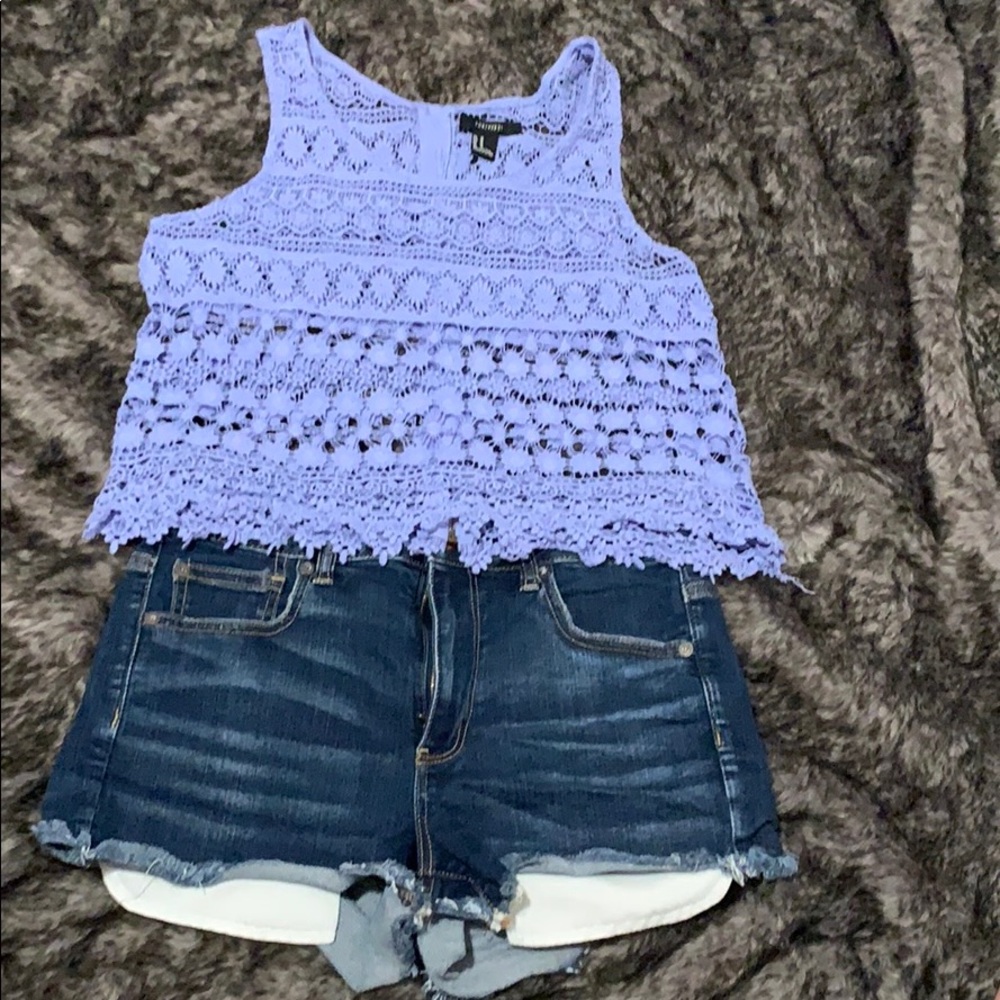 Lace crochet crop top